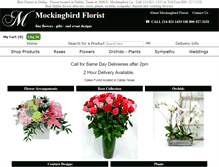 Tablet Screenshot of mockingbirdflorist.com